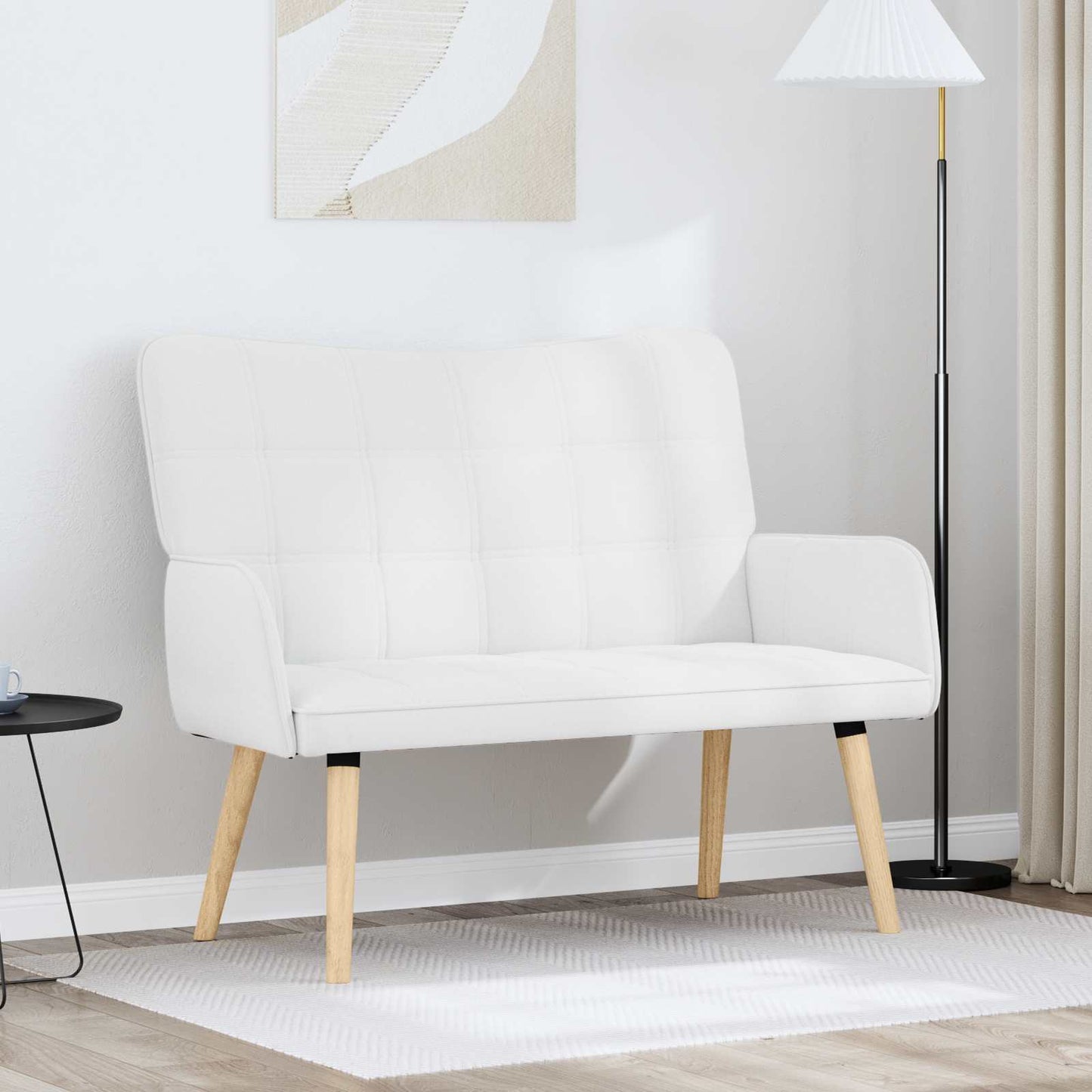 Twee Persoons Sofa Wit 115 x 61 x 87 cm Stof