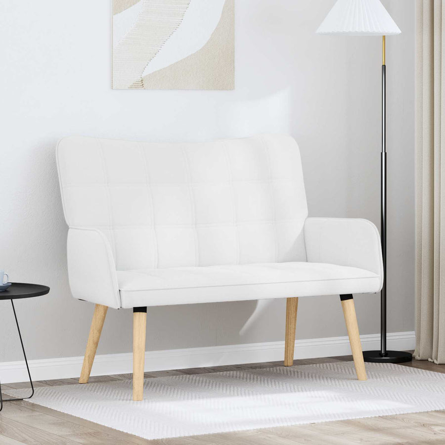 Twee Persoons Sofa Wit 115 x 61 x 87 cm Stof