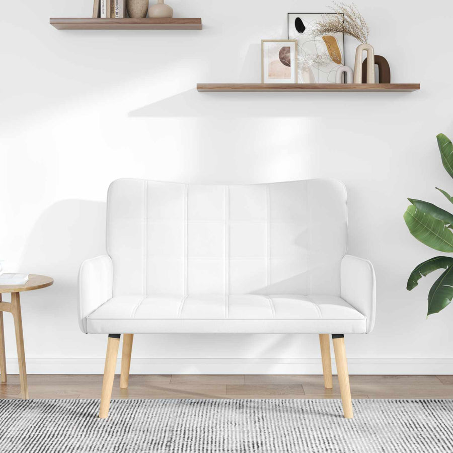Twee Persoons Sofa Wit 115 x 61 x 87 cm Stof