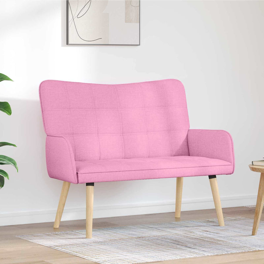 Twee Persoons Sofa Roze 115 x 61 x 87 cm Stof