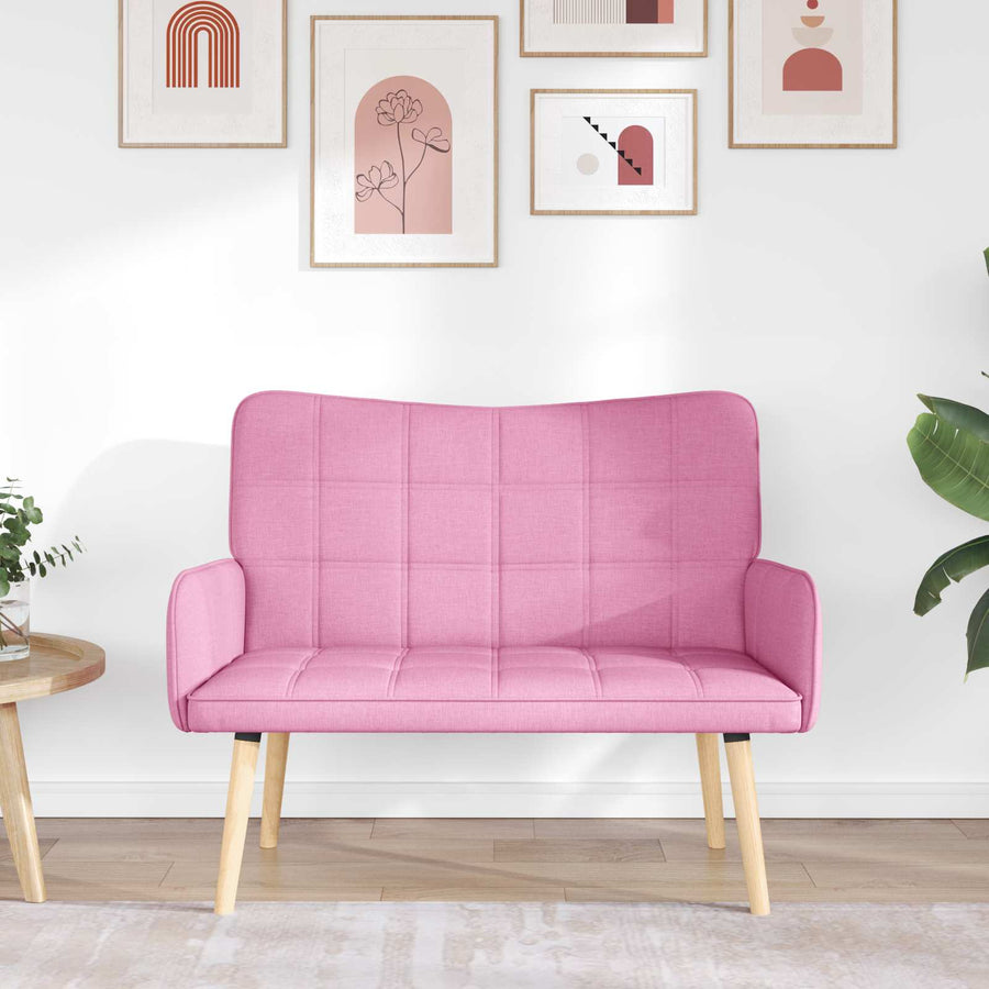 Twee Persoons Sofa Roze 115 x 61 x 87 cm Stof