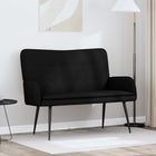 2-zits bank stof zwart 115x61x87 cm