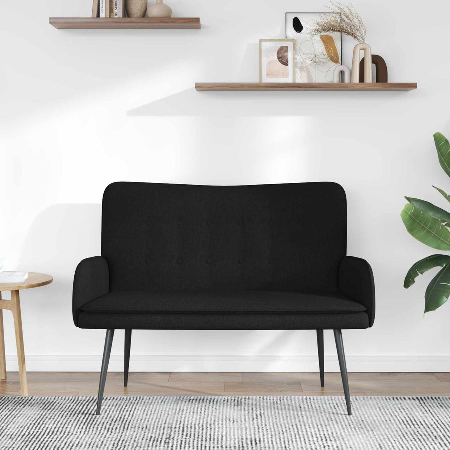 2-Zits Sofa Zwart 115 x 61 x 87 cm Stof