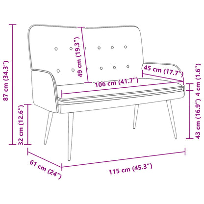 2-Zits Sofa Donkerbruin 115 x 61 x 87 cm Stof