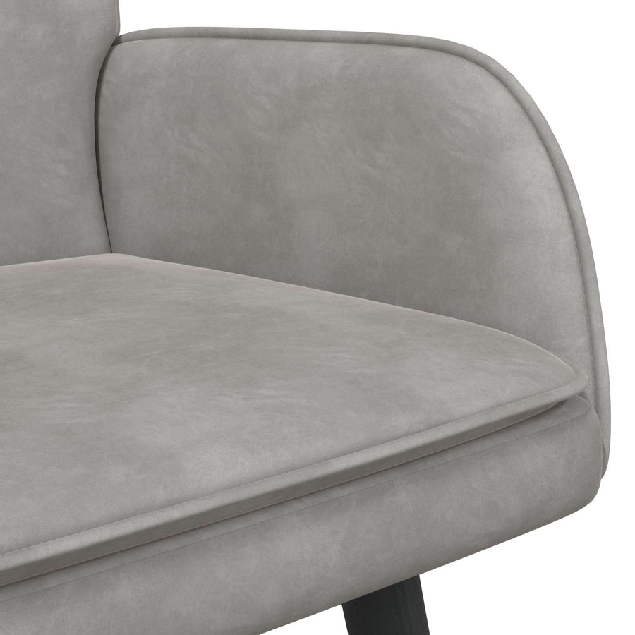 Twee Persoons Sofa Lichtgrijs 115 x 61 x 87 cm Fluweel