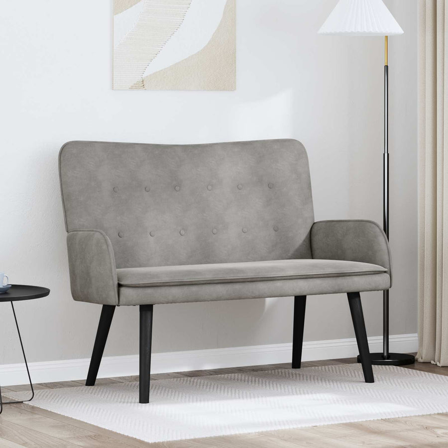 Twee Persoons Sofa Lichtgrijs 115 x 61 x 87 cm Fluweel