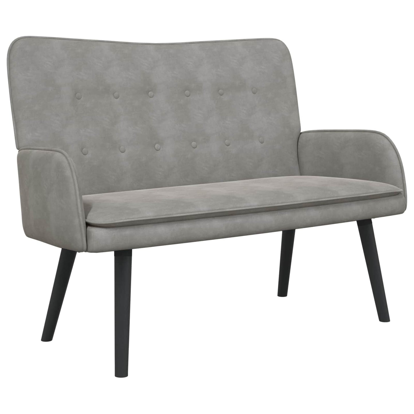Twee Persoons Sofa Lichtgrijs 115 x 61 x 87 cm Fluweel