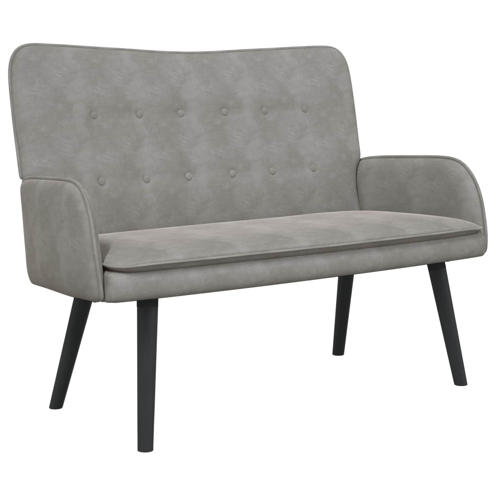 Twee Persoons Sofa Lichtgrijs 115 x 61 x 87 cm Fluweel