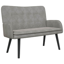 Twee Persoons Sofa Lichtgrijs 115 x 61 x 87 cm Fluweel