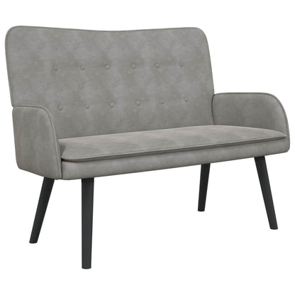 Twee Persoons Sofa Lichtgrijs 115 x 61 x 87 cm Fluweel