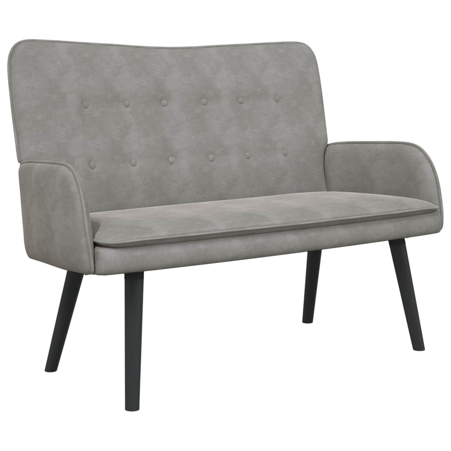 Twee Persoons Sofa Lichtgrijs 115 x 61 x 87 cm Fluweel
