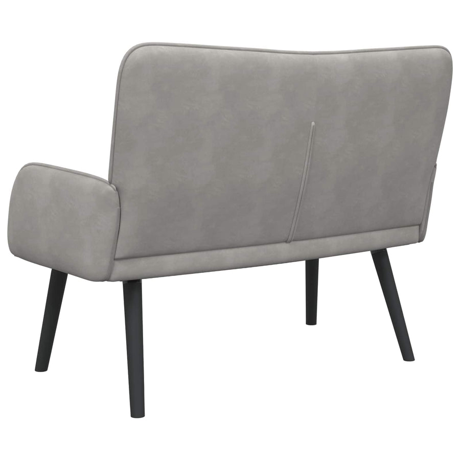 Twee Persoons Sofa Lichtgrijs 115 x 61 x 87 cm Fluweel