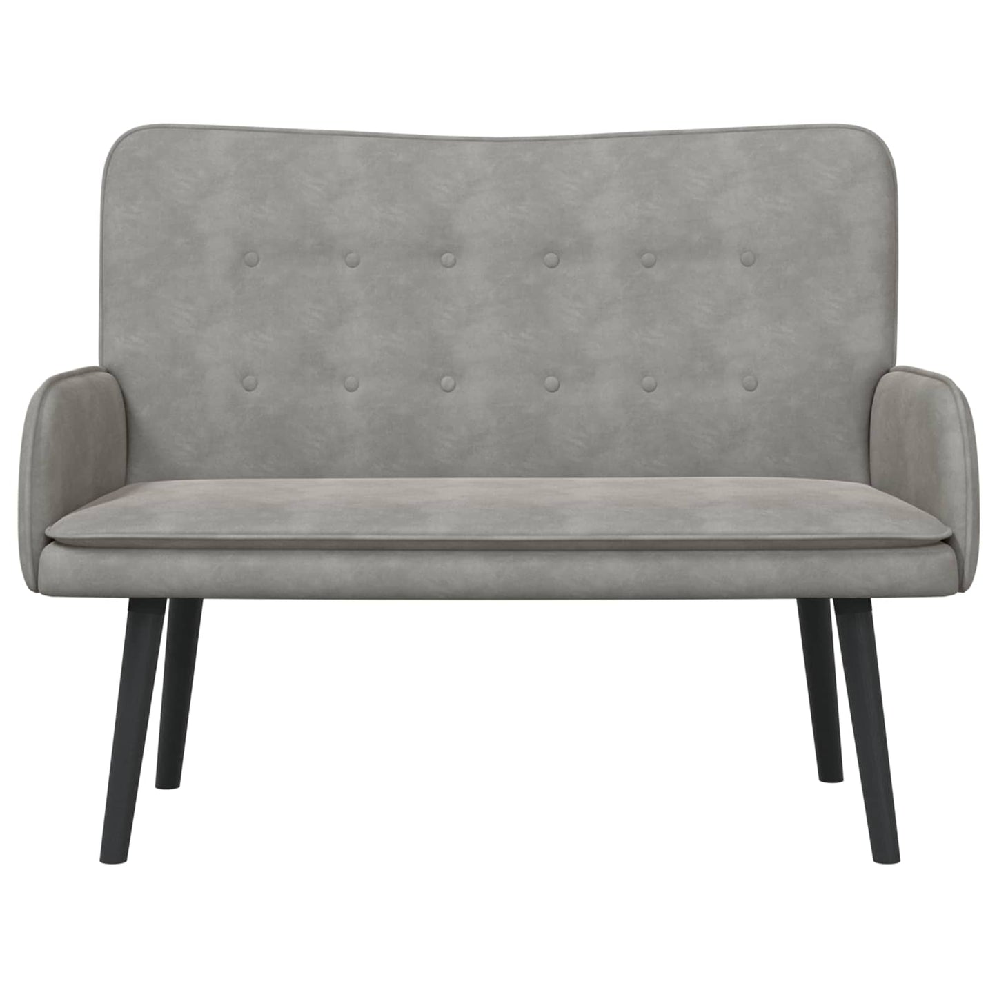 Twee Persoons Sofa Lichtgrijs 115 x 61 x 87 cm Fluweel