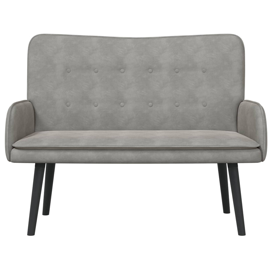 Twee Persoons Sofa Lichtgrijs 115 x 61 x 87 cm Fluweel