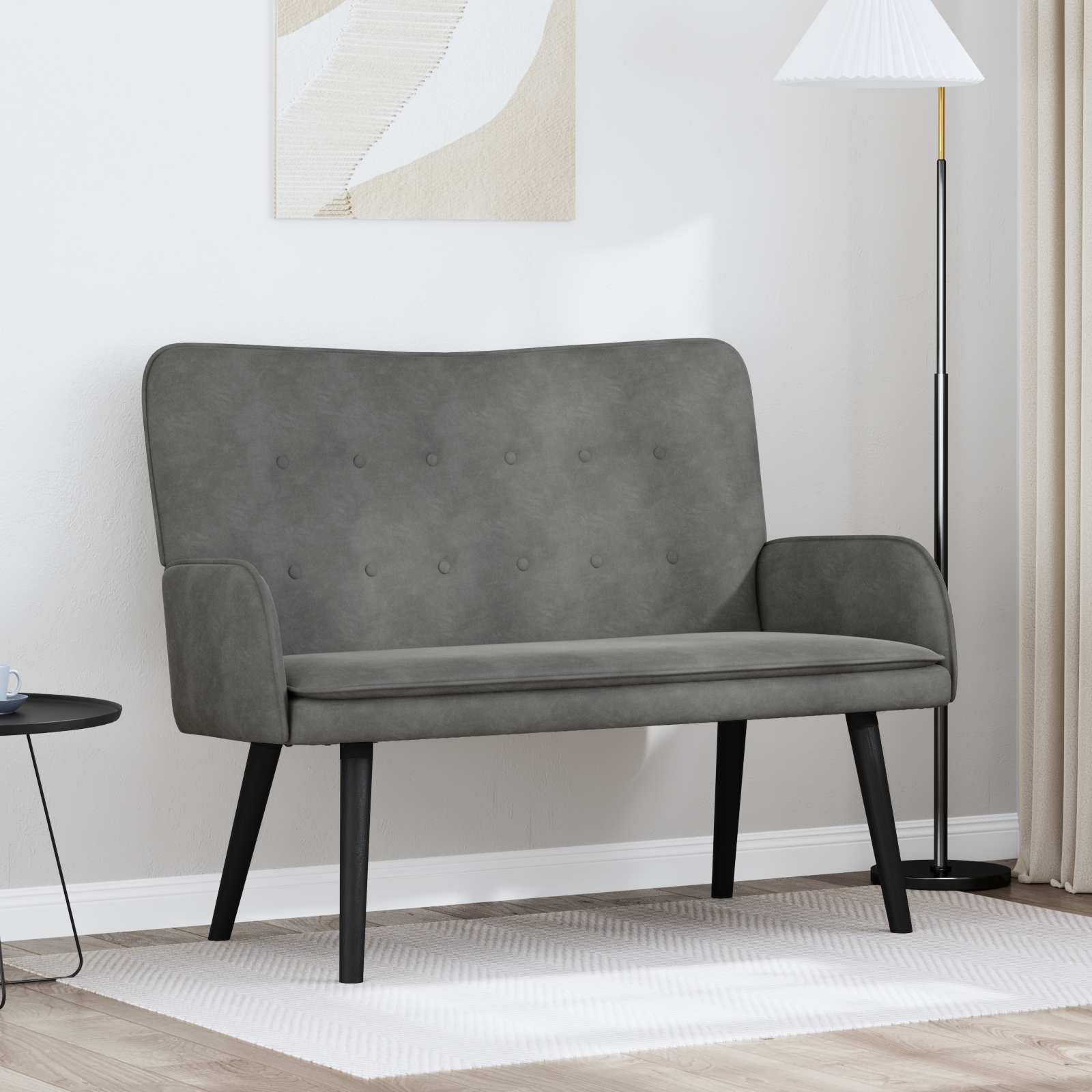 Twee Persoons Sofa Donkergrijs 115 x 61 x 87 cm Fluweel