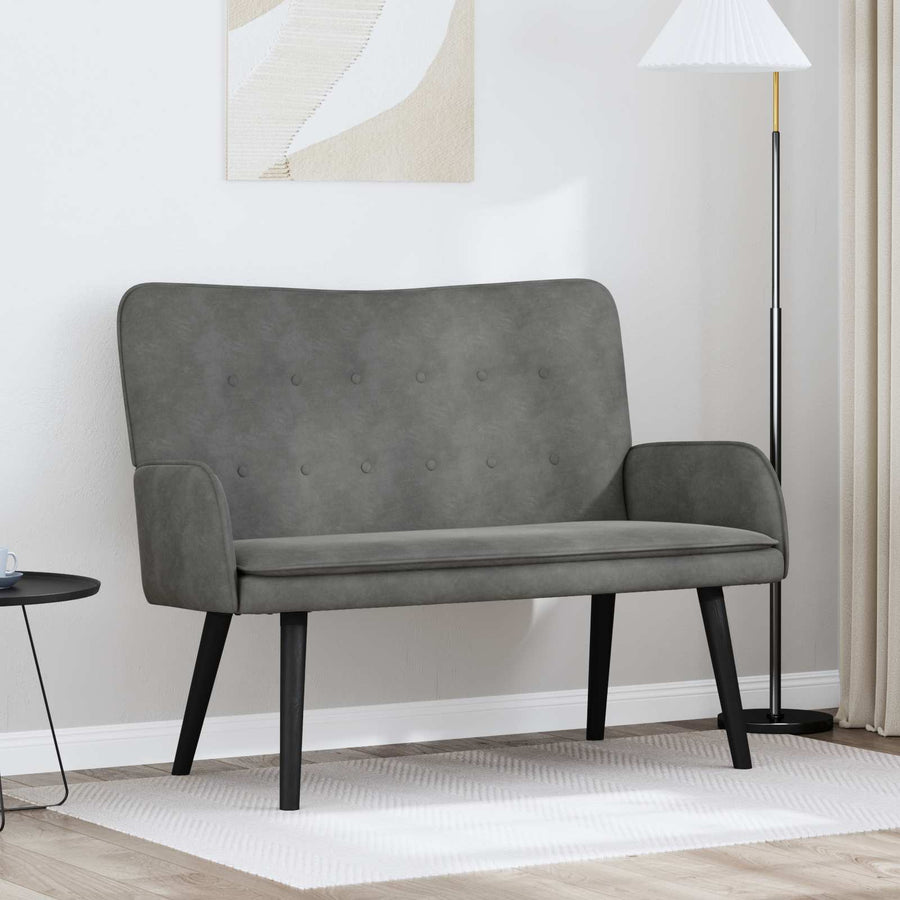 Twee Persoons Sofa Donkergrijs 115 x 61 x 87 cm Fluweel