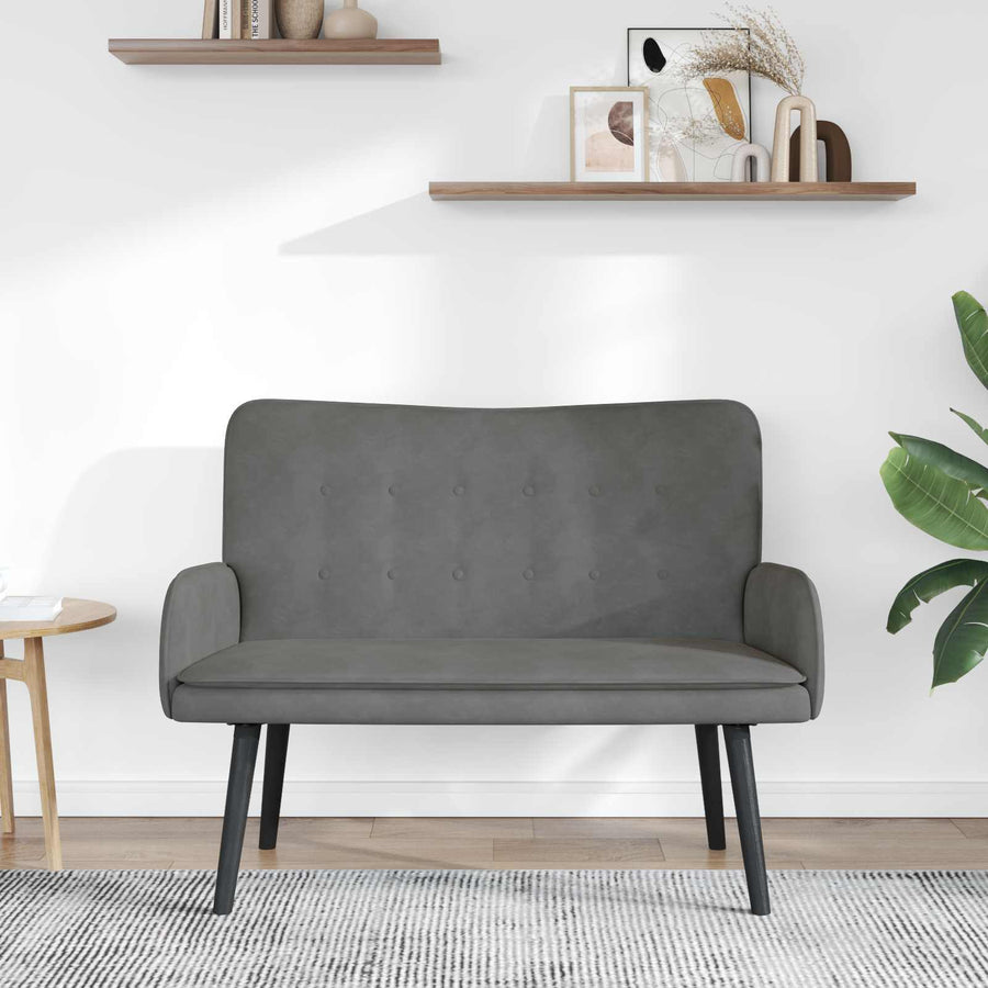 Twee Persoons Sofa Donkergrijs 115 x 61 x 87 cm Fluweel