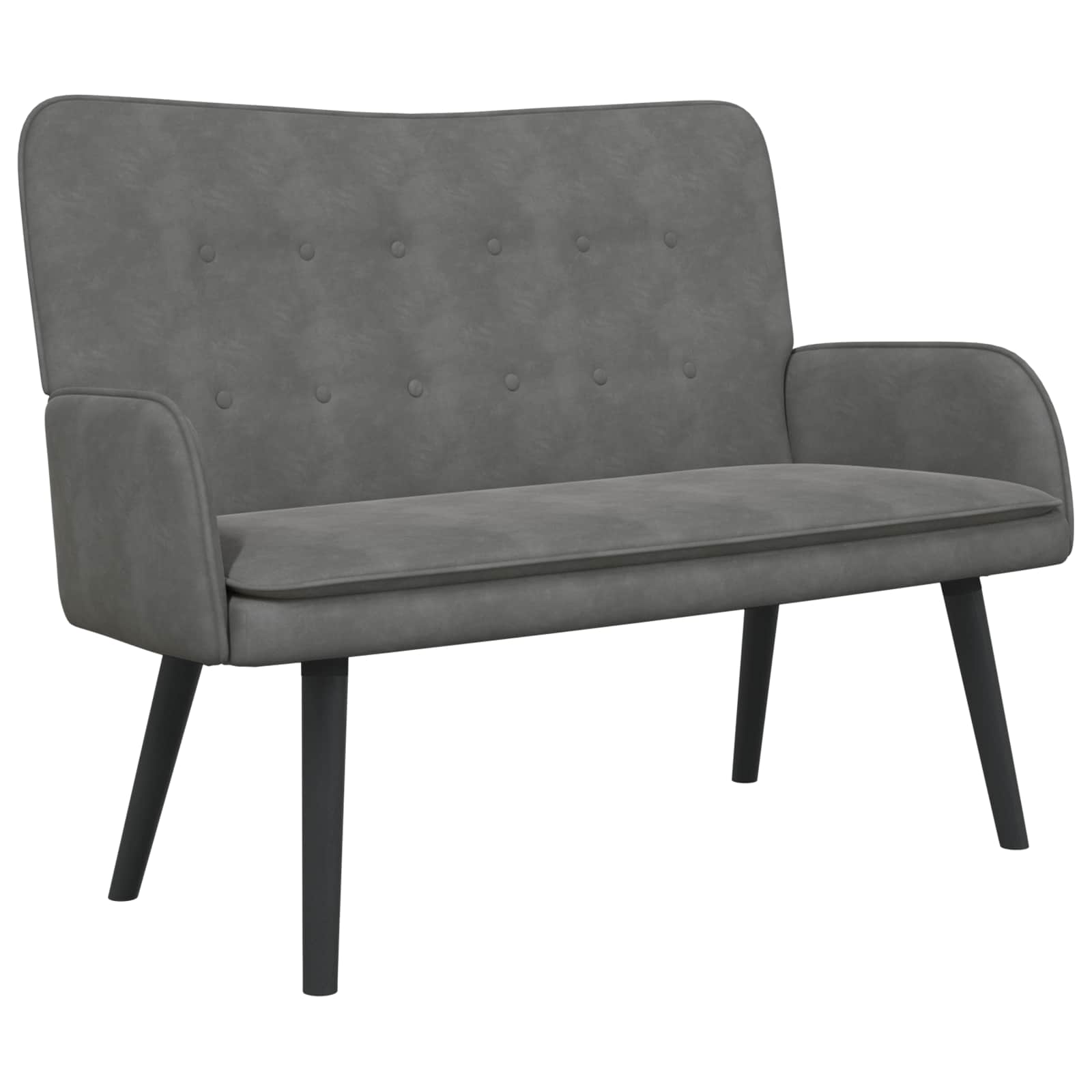 Twee Persoons Sofa Donkergrijs 115 x 61 x 87 cm Fluweel