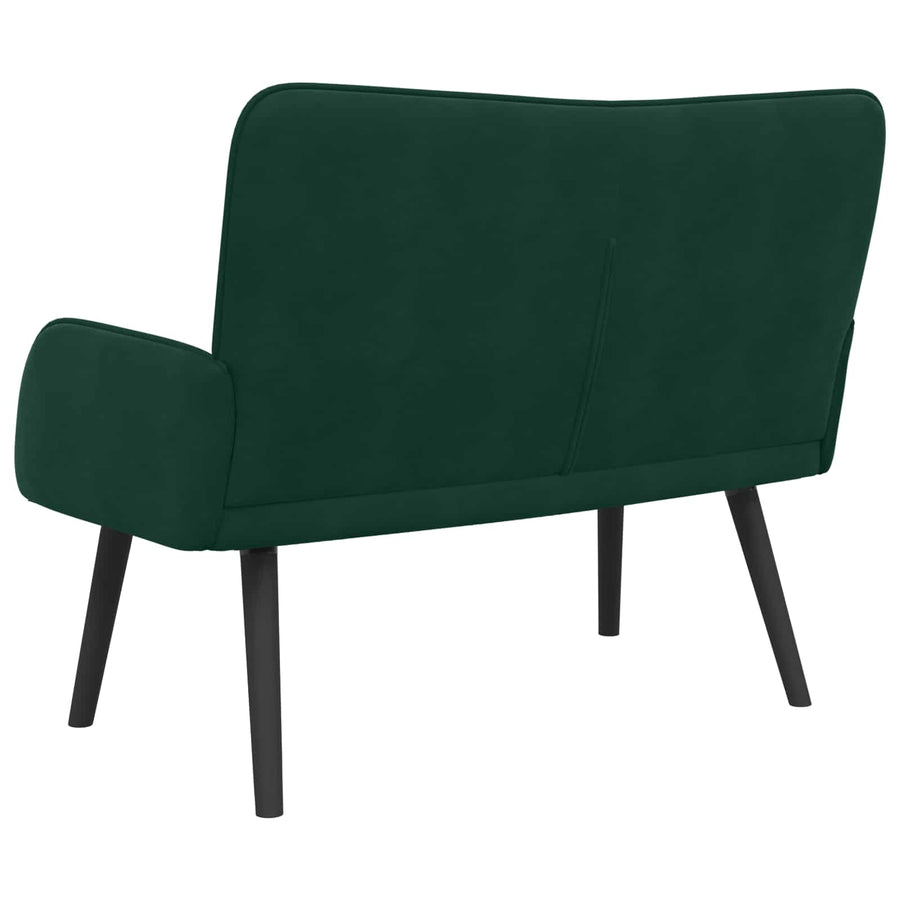 Twee Persoons Sofa Donkergroen 115 x 61 x 87 cm Fluweel