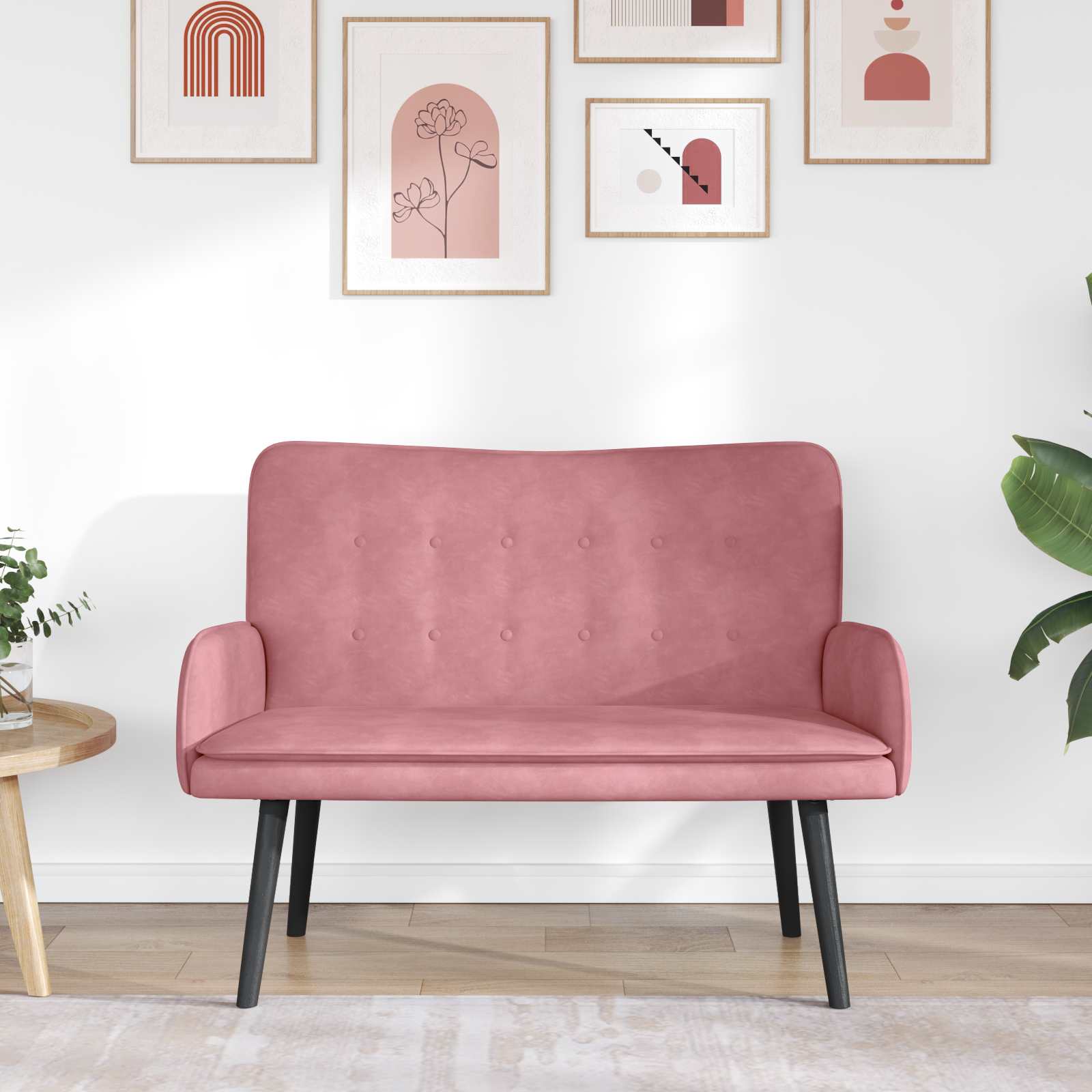 Twee Persoons Sofa Roze 115 x 61 x 87 cm Fluweel