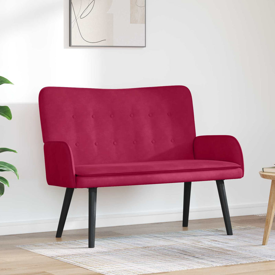 Twee Persoons Sofa Wijnrood 115 x 61 x 87 cm Fluweel