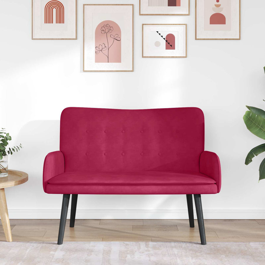 Twee Persoons Sofa Wijnrood 115 x 61 x 87 cm Fluweel