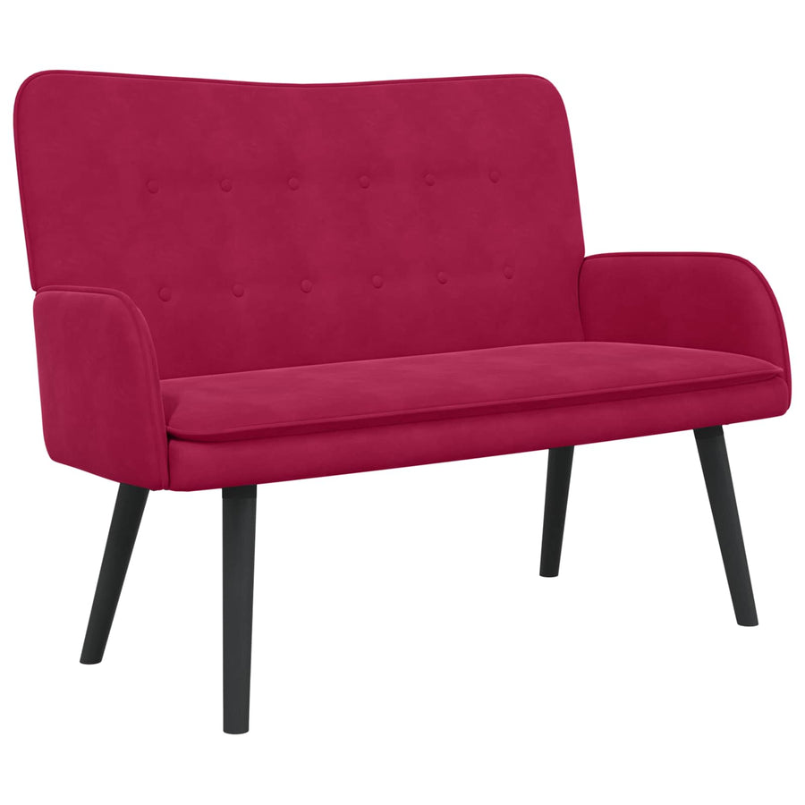 Twee Persoons Sofa Wijnrood 115 x 61 x 87 cm Fluweel