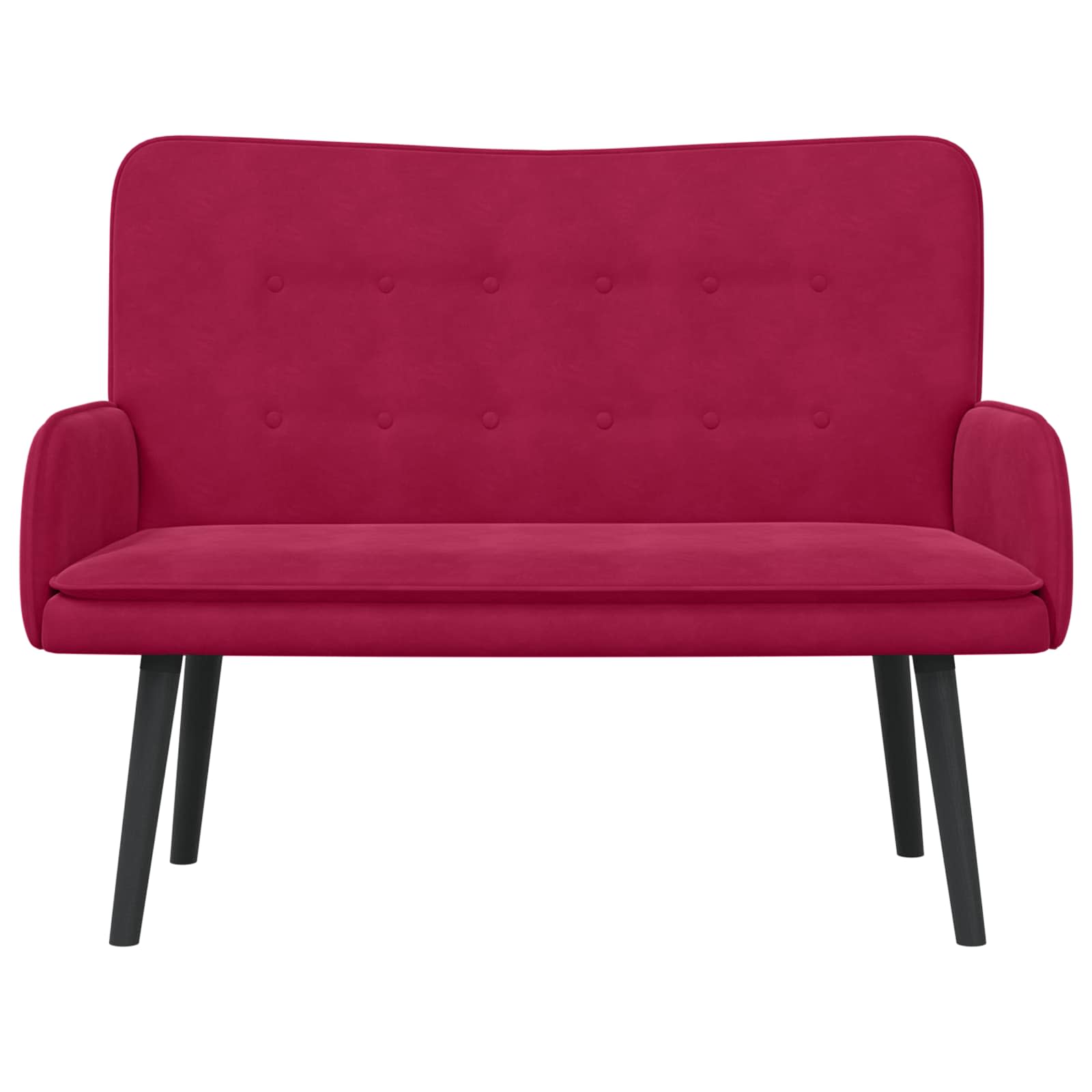 Twee Persoons Sofa Wijnrood 115 x 61 x 87 cm Fluweel