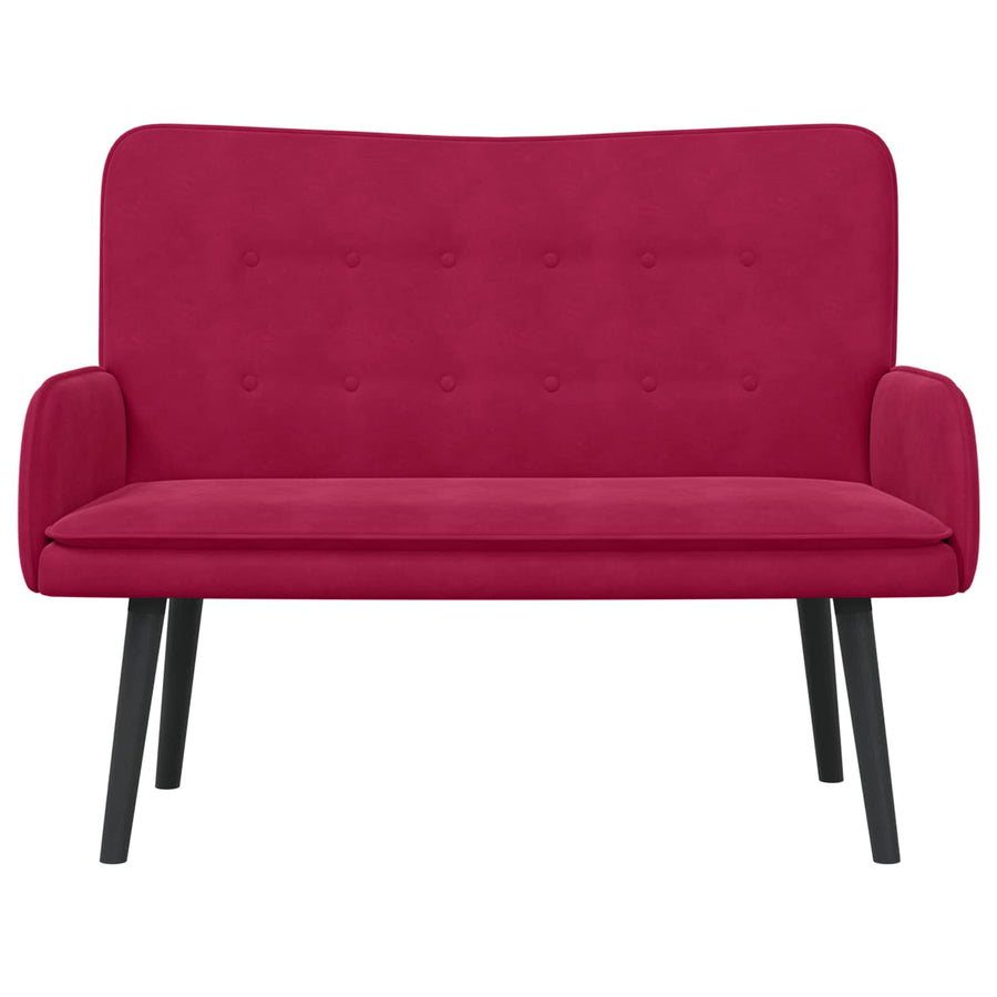 Twee Persoons Sofa Wijnrood 115 x 61 x 87 cm Fluweel