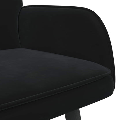 Twee Persoons Sofa Zwart 115 x 61 x 87 cm Fluweel