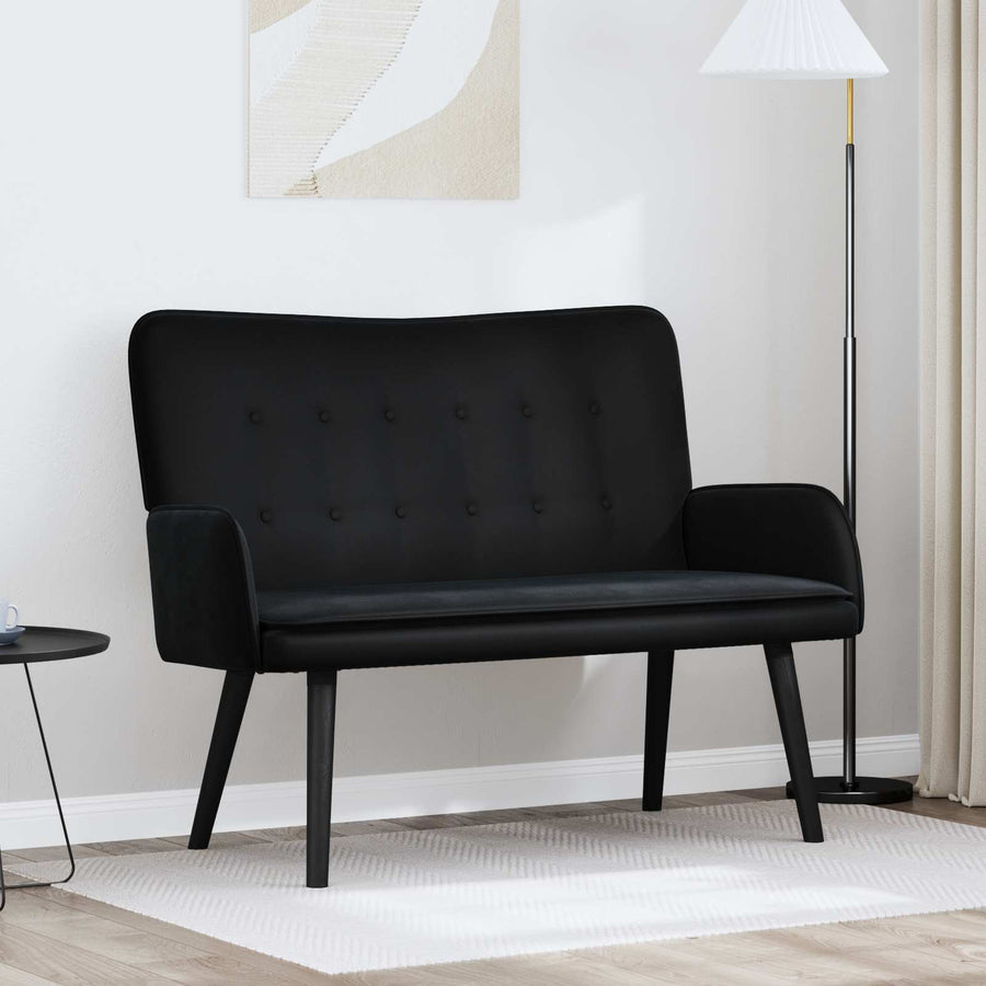 Twee Persoons Sofa Zwart 115 x 61 x 87 cm Fluweel