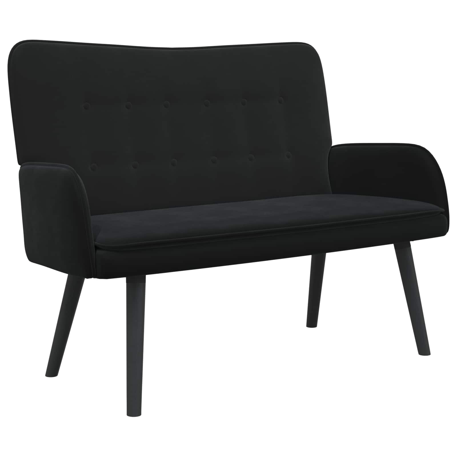 Twee Persoons Sofa Zwart 115 x 61 x 87 cm Fluweel