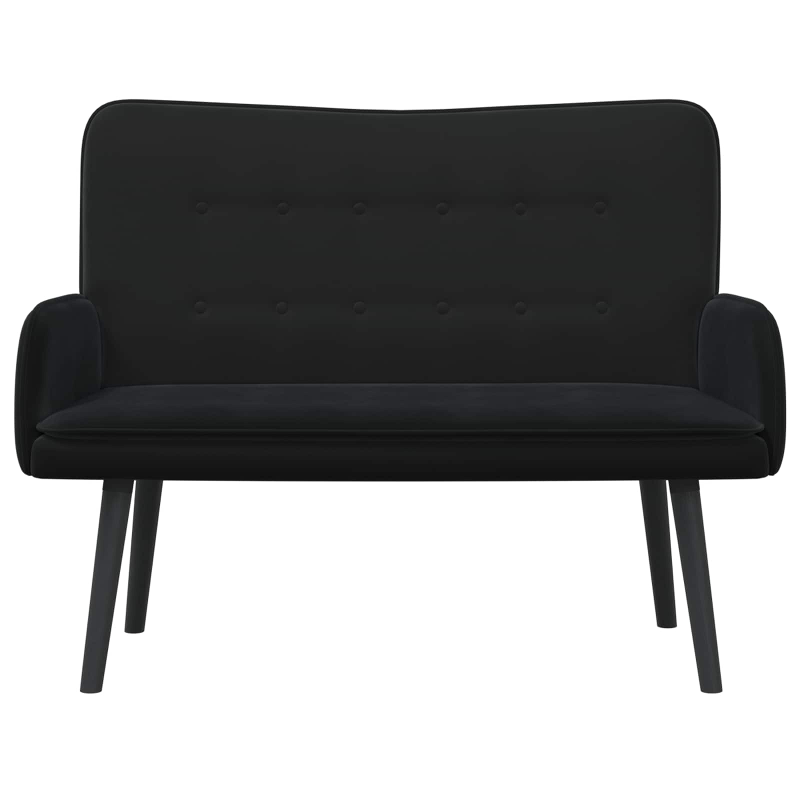Twee Persoons Sofa Zwart 115 x 61 x 87 cm Fluweel