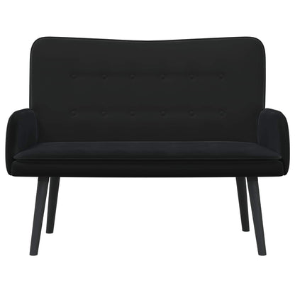 Twee Persoons Sofa Zwart 115 x 61 x 87 cm Fluweel