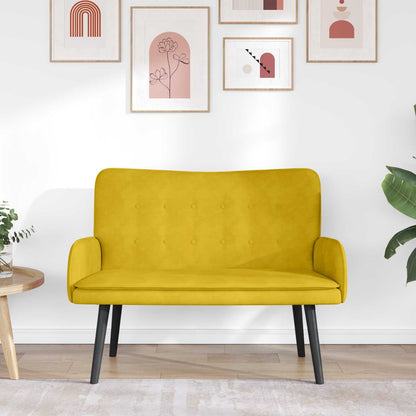 Twee Persoons Sofa Geel 115 x 61 x 87 cm Fluweel