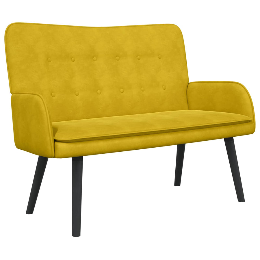Twee Persoons Sofa Geel 115 x 61 x 87 cm Fluweel