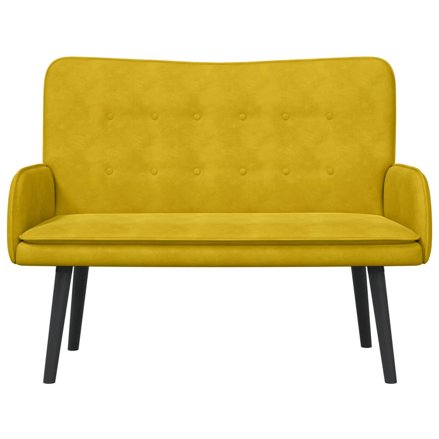 Twee Persoons Sofa Geel 115 x 61 x 87 cm Fluweel