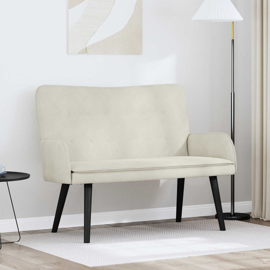 Twee Persoons Sofa Crème 115 x 61 x 87 cm Fluweel