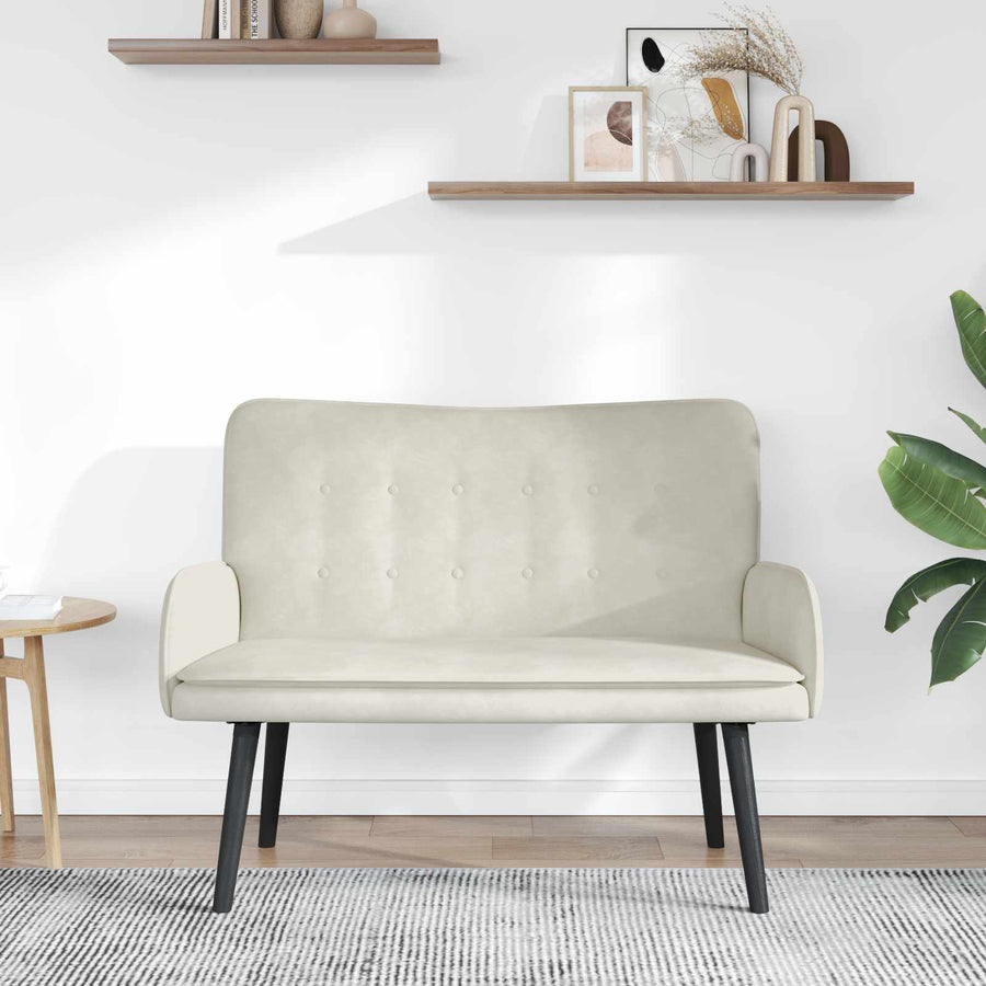 Twee Persoons Sofa Crème 115 x 61 x 87 cm Fluweel