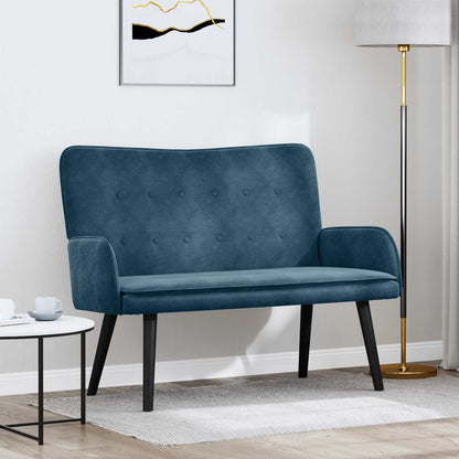 Twee Persoons Sofa Blauw 115 x 61 x 87 cm Fluweel