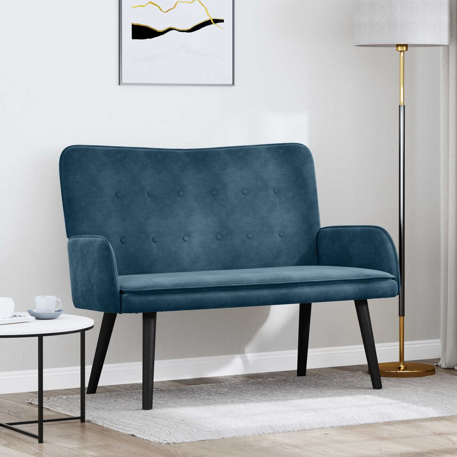 Twee Persoons Sofa Blauw 115 x 61 x 87 cm Fluweel