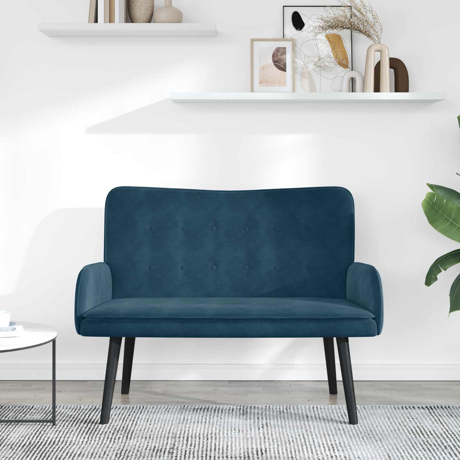 Twee Persoons Sofa Blauw 115 x 61 x 87 cm Fluweel