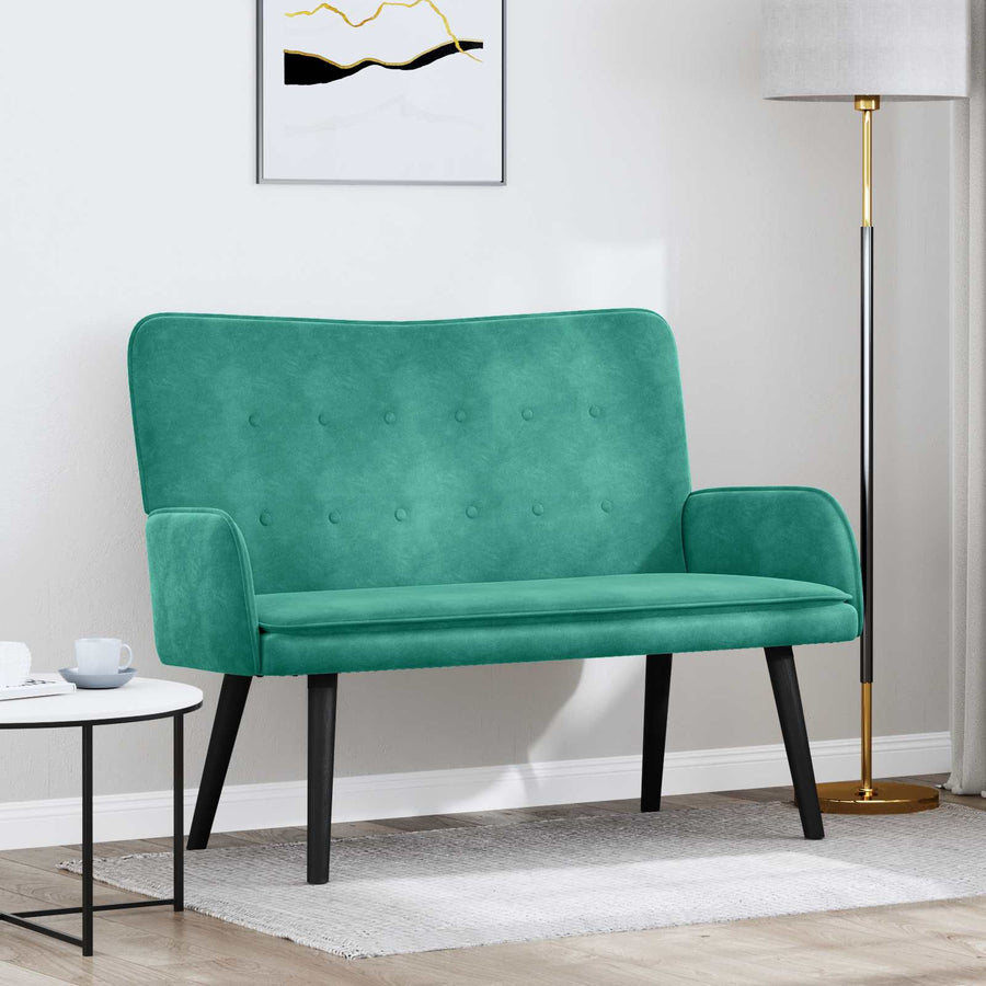 Twee Persoons Sofa Turquoise 115 x 61 x 87 cm Fluweel