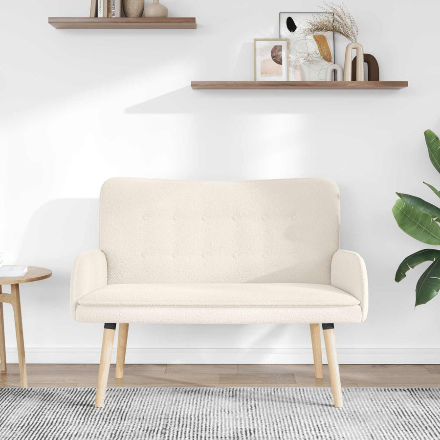2-Zits Sofa Crèmekleurig 115 x 61 x 87 cm Bouclé
