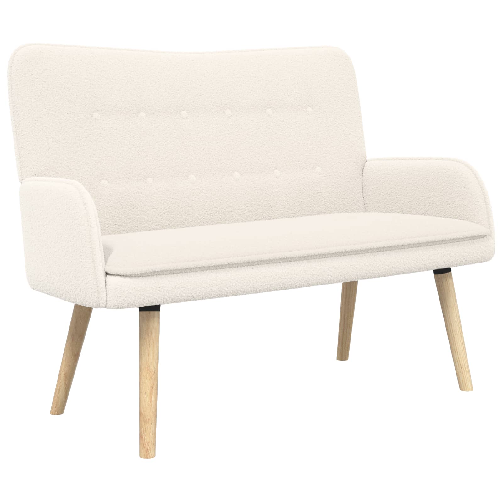 2-Zits Sofa Crèmekleurig 115 x 61 x 87 cm Bouclé
