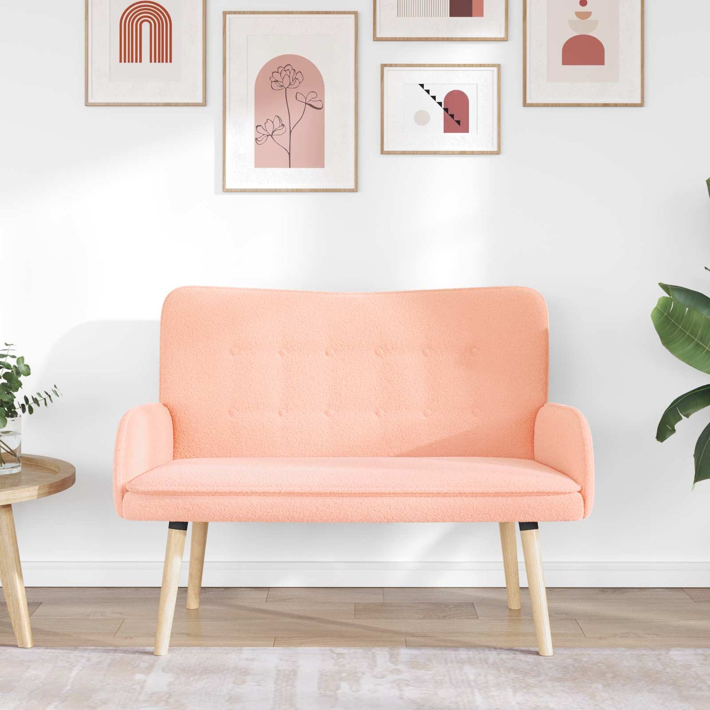 2-Zits Sofa Roze 115 x 61 x 87 cm Bouclé
