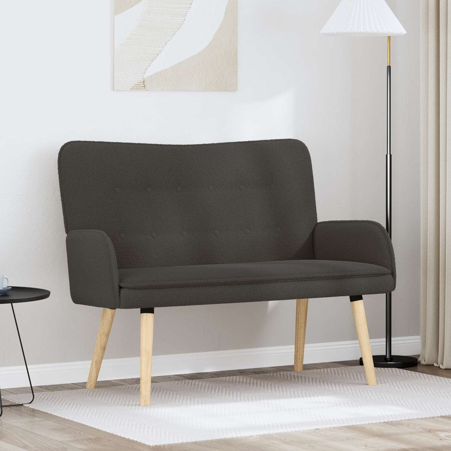 2-Zits Sofa Donkergrijs 115 x 61 x 87 cm Bouclé