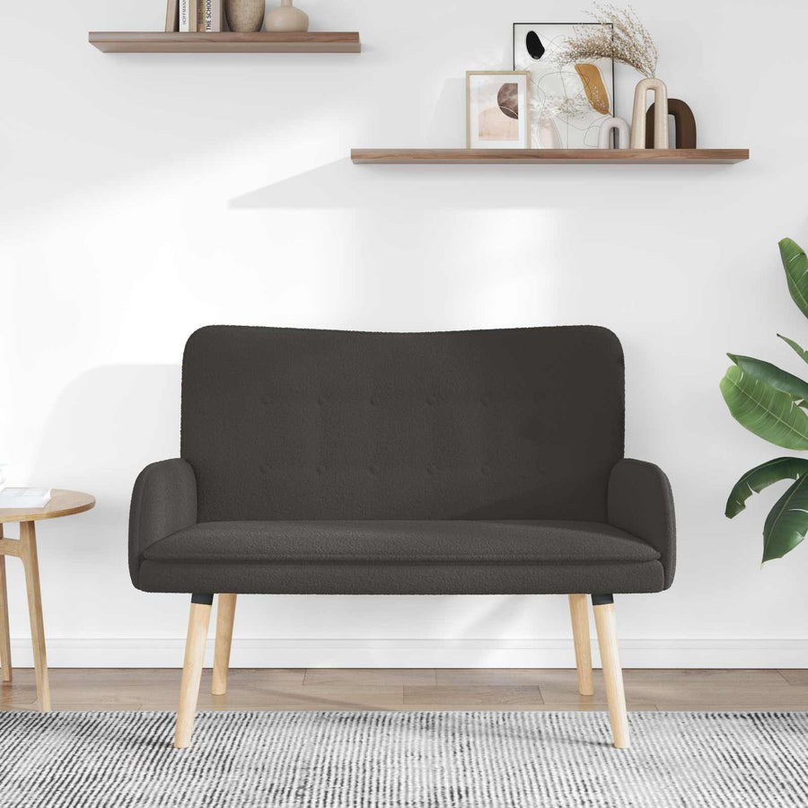 2-Zits Sofa Donkergrijs 115 x 61 x 87 cm Bouclé