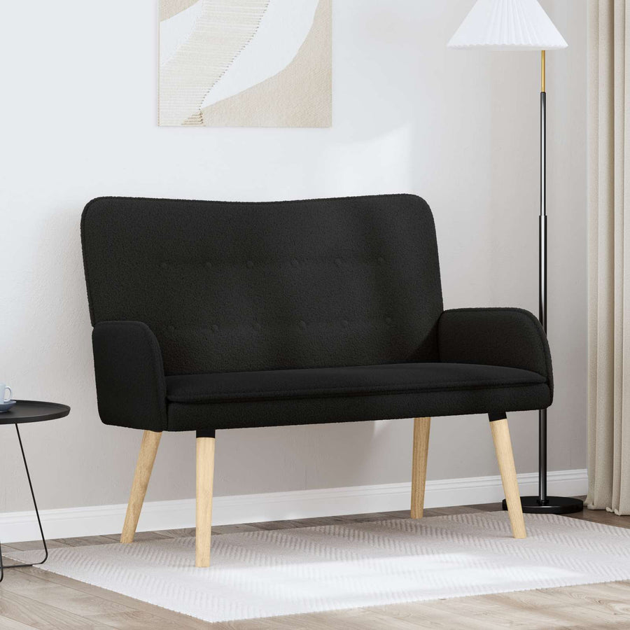 2-Zits Sofa Zwart 115 x 61 x 87 cm Bouclé