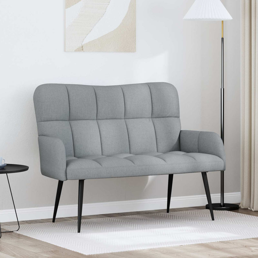 Twee Persoons Sofa Lichtgrijs 115 x 61 x 87 cm Stof